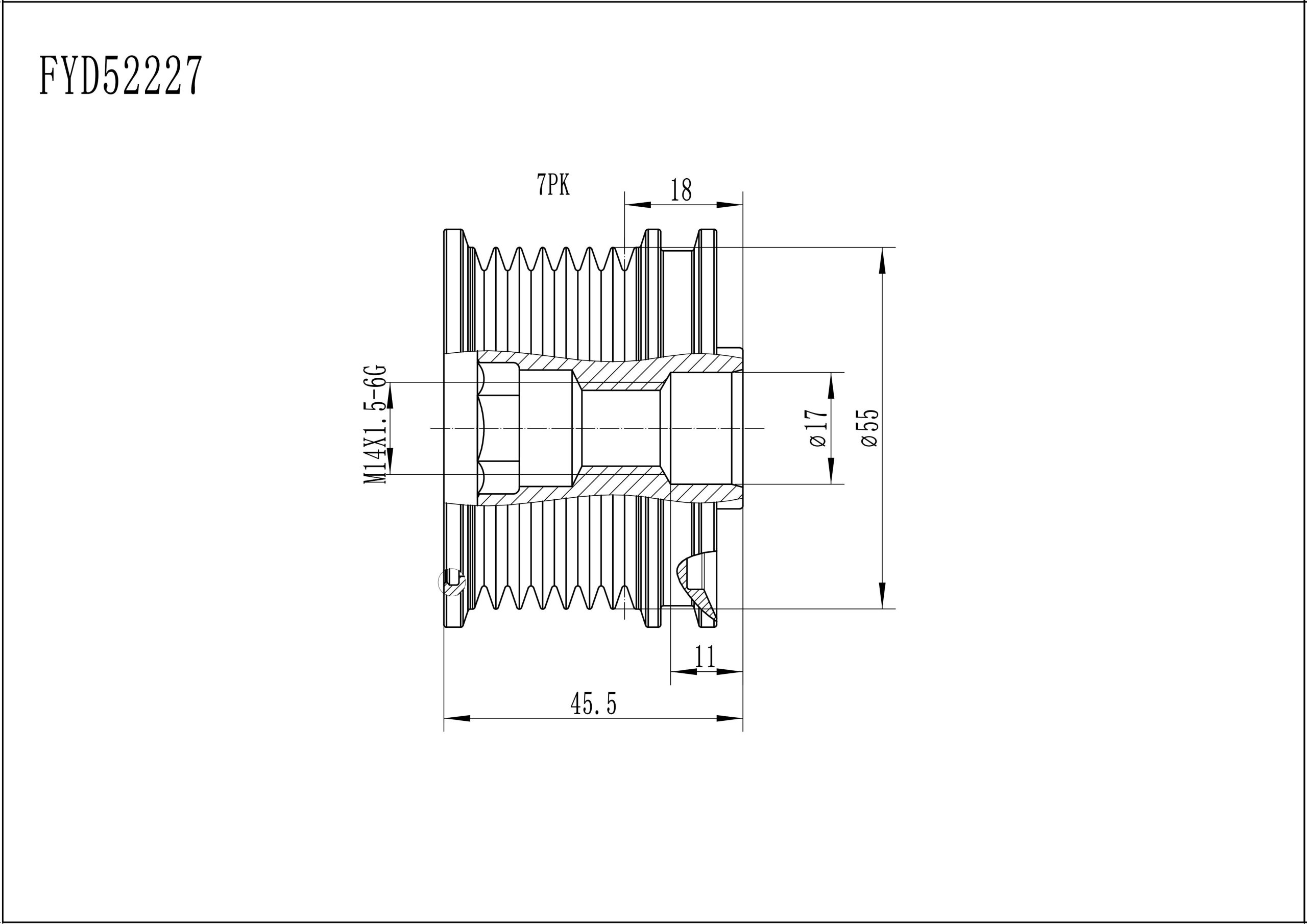 FYD52227 Overrunning Alternator Pulley