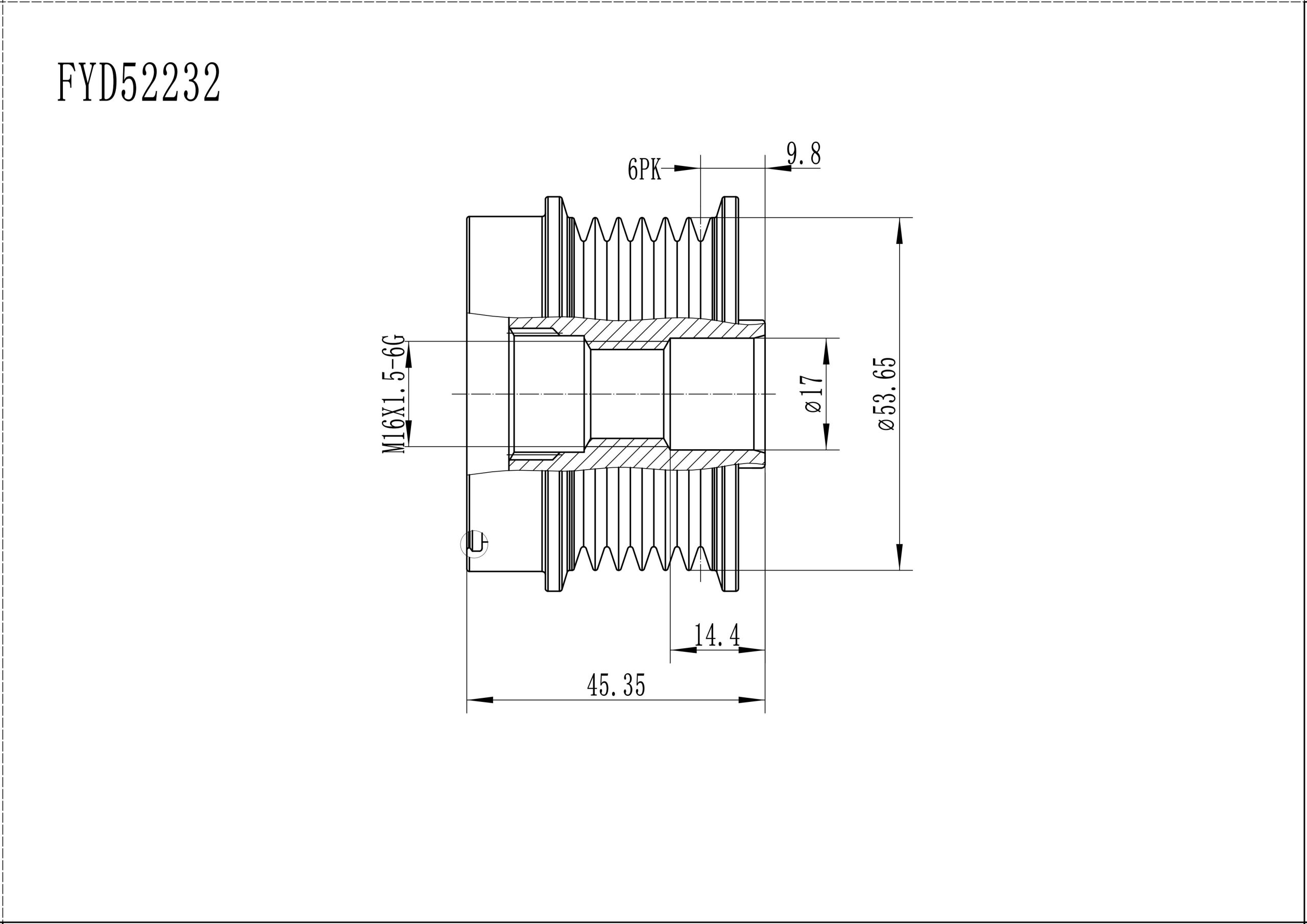 FYD52232 Overrunning Alternator Pulley