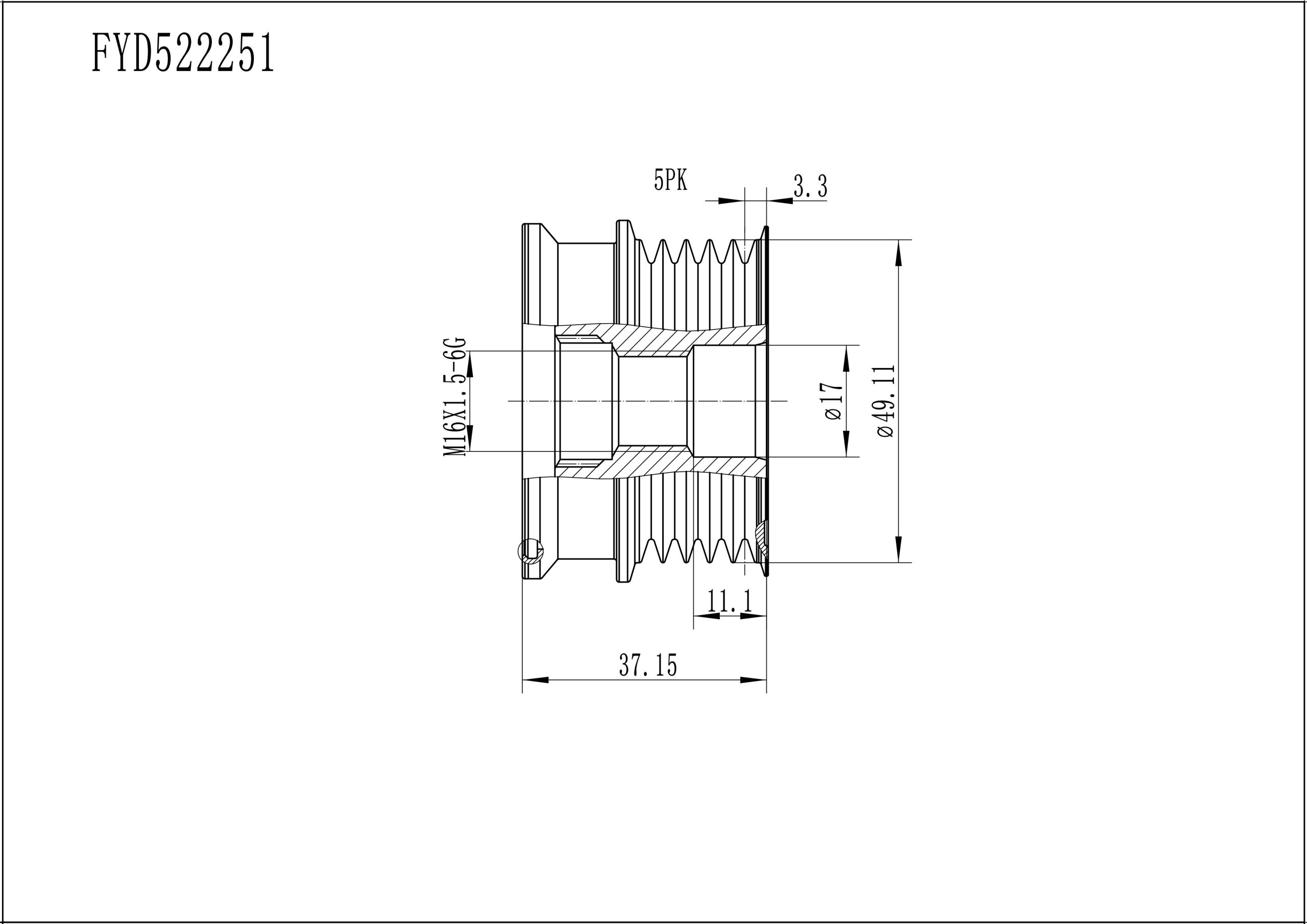 FYD52251 Overrunning Alternator Pulley