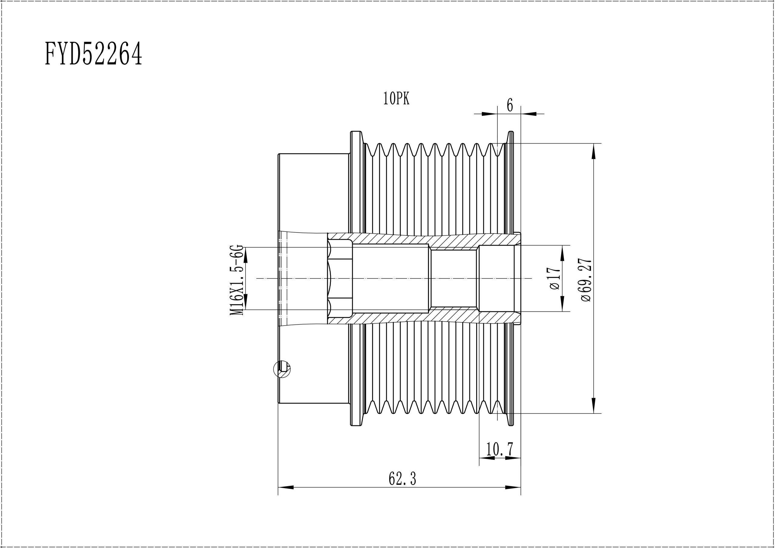FYD52264 Overrunning Alternator Pulley