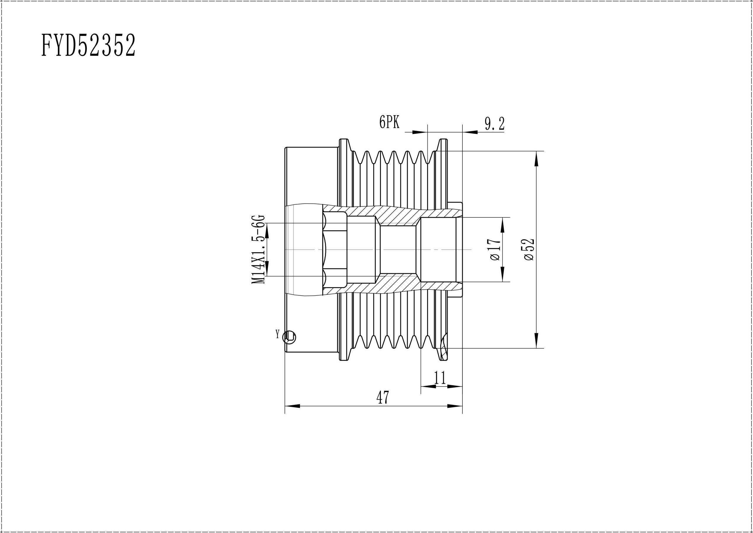 FYD52352 Overrunning Alternator Pulley