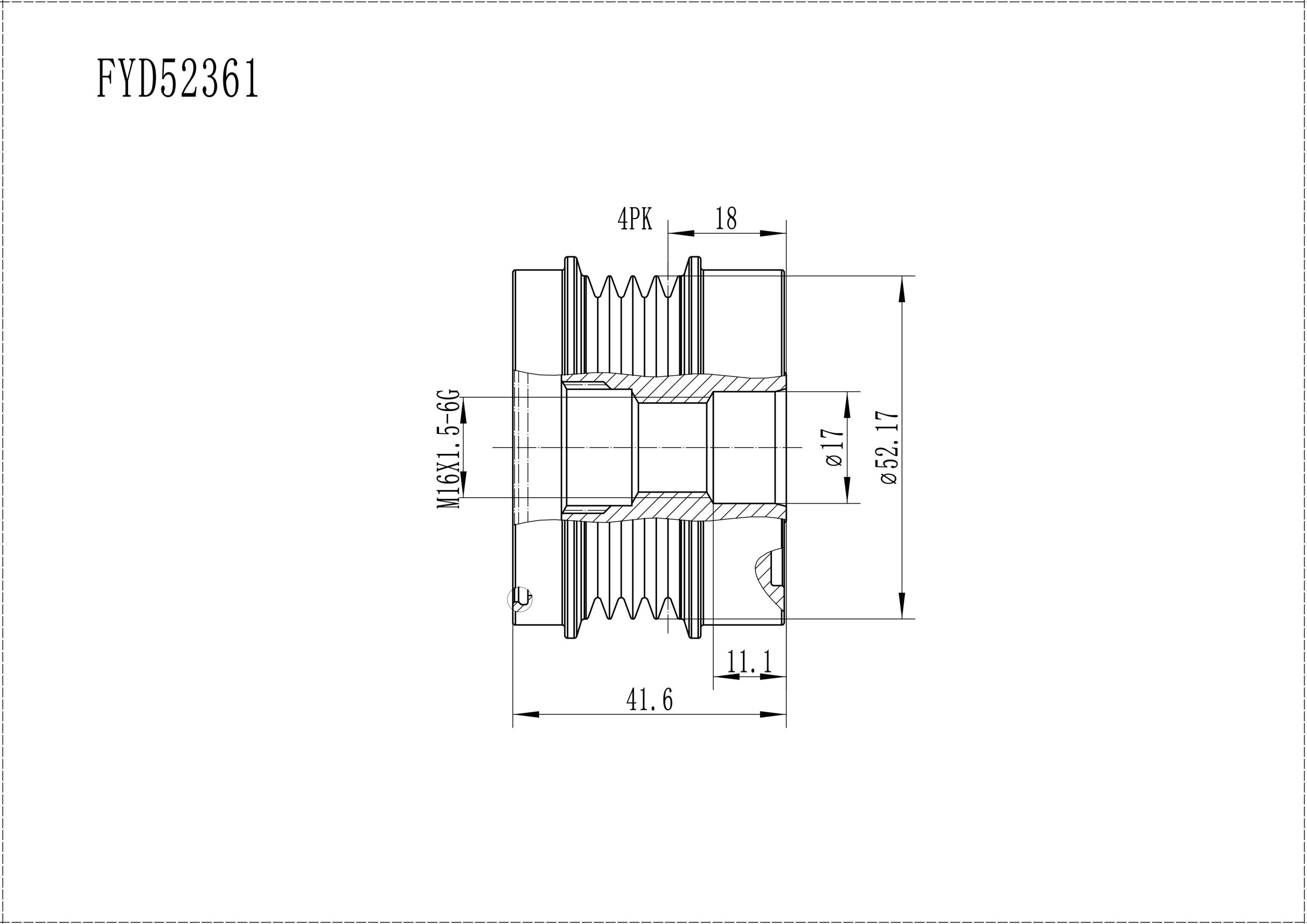 FYD52361 Overrunning Alternator Pulley