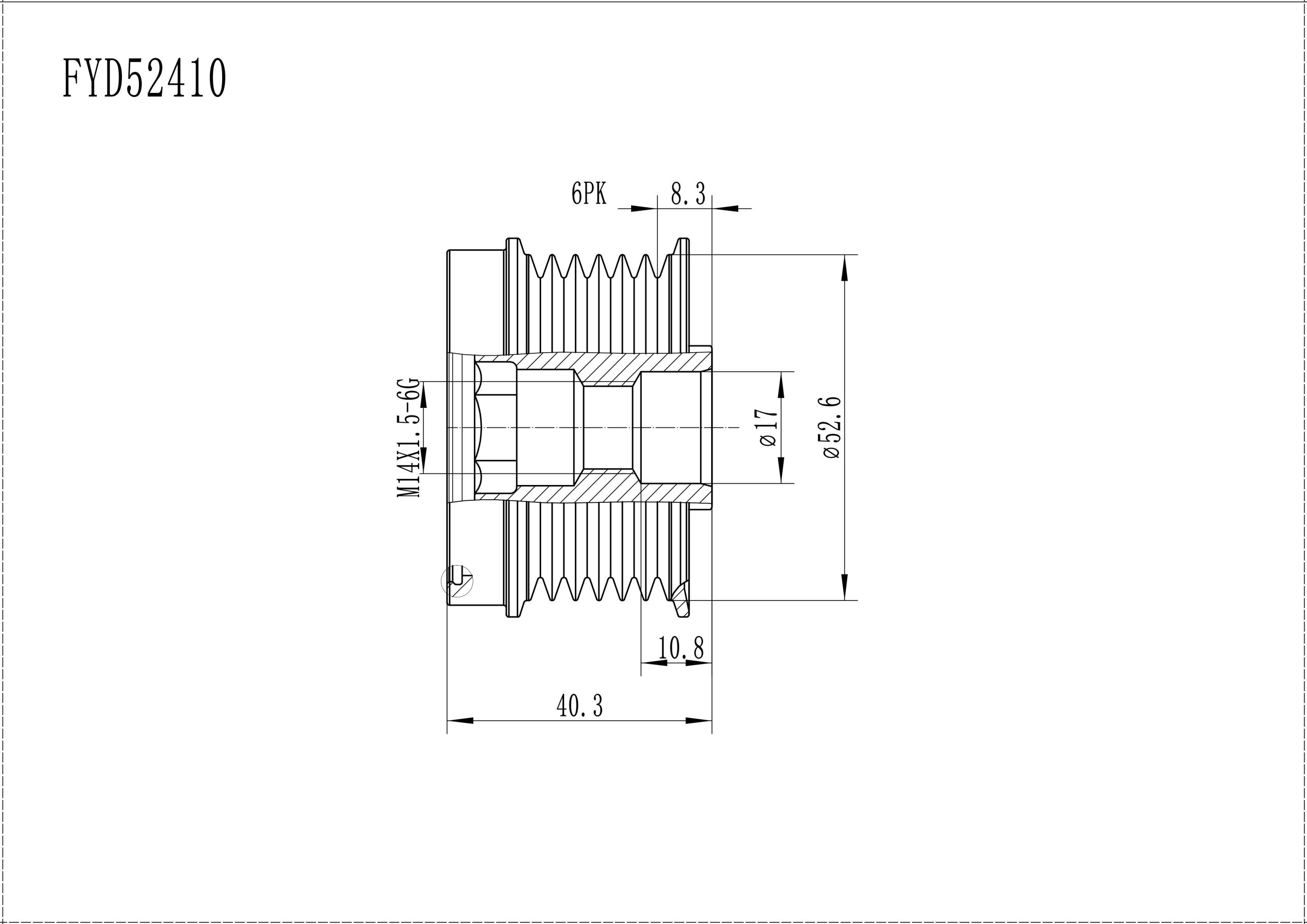 FYD52410 Overrunning Alternator Pulley