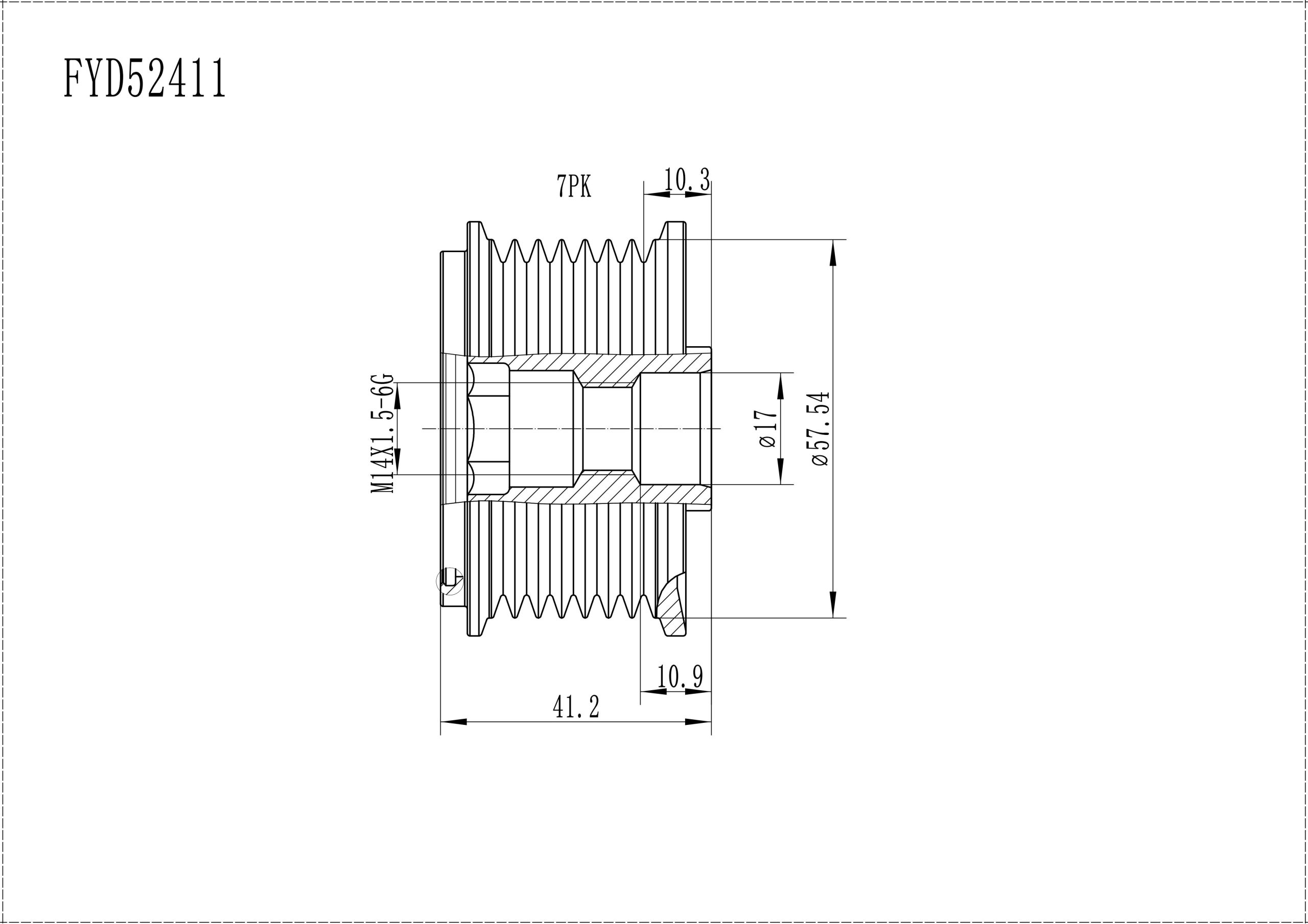 FYD52411 Overrunning Alternator Pulley