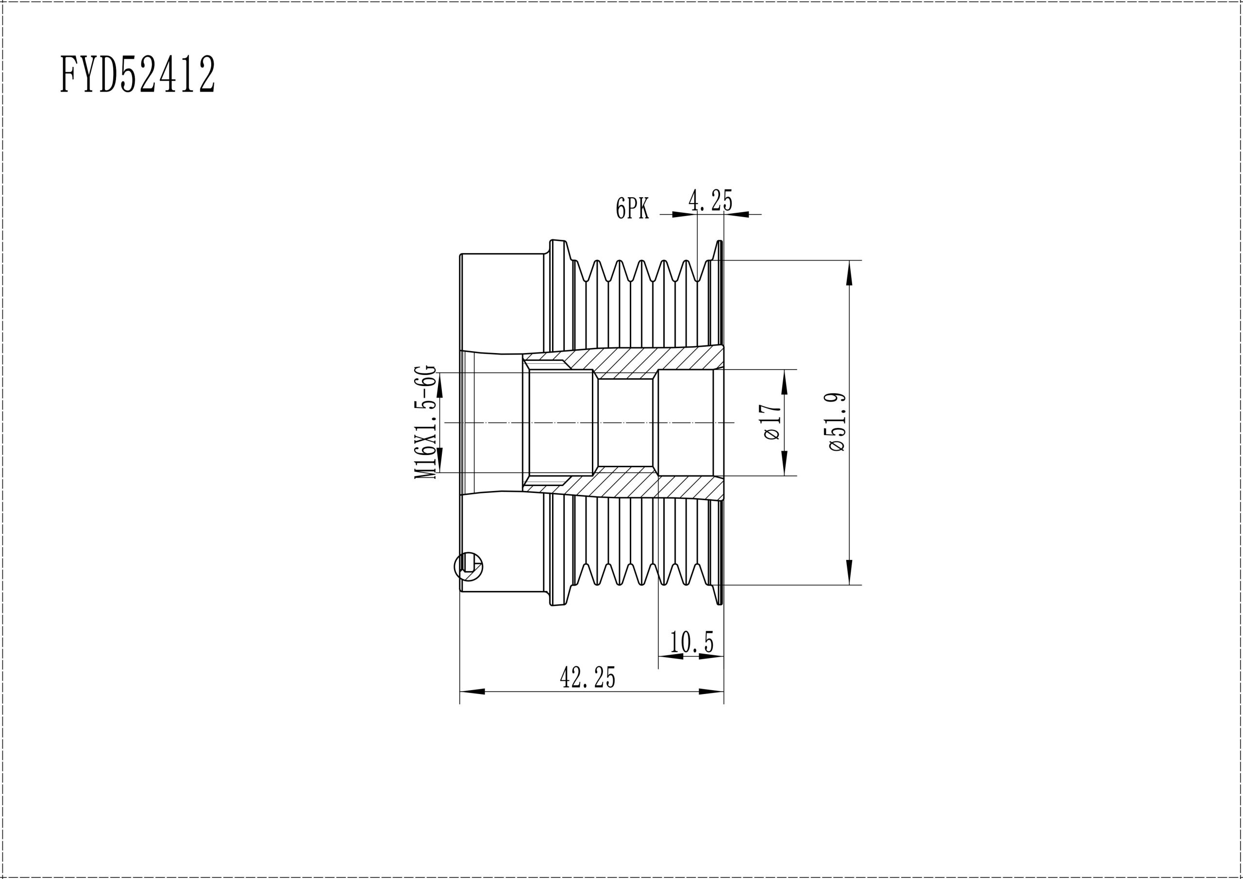 FYD52412 Overrunning Alternator Pulley