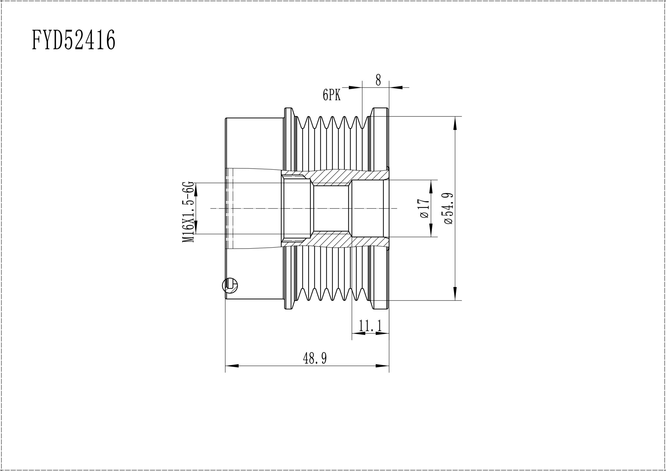 FYD52416 Overrunning Alternator Pulley