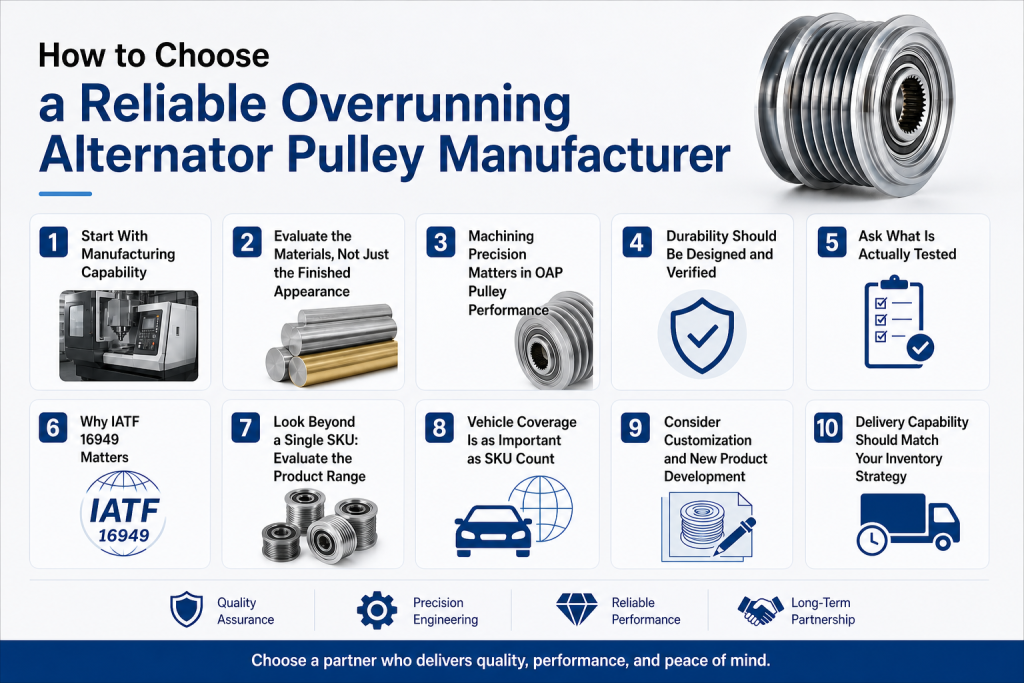 How to Choose a Reliable Overrunning Alternator Pulley Manufacturer