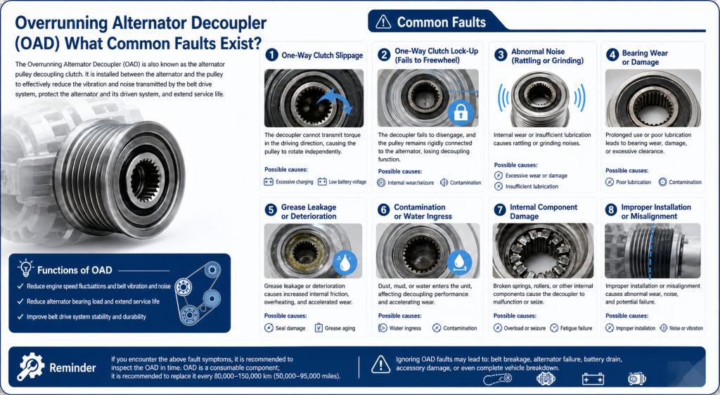 6 Symptoms of a Failing Alternator Decoupler Pulley (OAD)